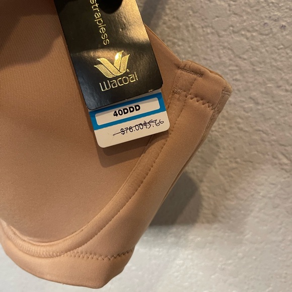 Women's Tan Strapless Bra Wacoal bra 854119 tan NWT 40DDD FULLY LINEN - Picture 4 of 7